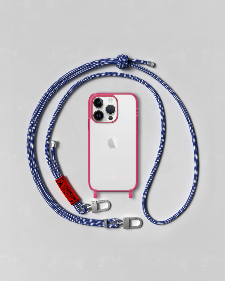 Verdon 手機殼 / 透色螢光粉紅 / 6.0mm 未來藍圖案