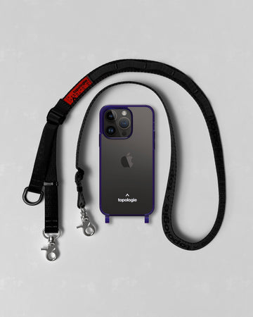 Verdon 手機殼 / 透色螢光紫  / 多用途Sling繩索背帶 純黑