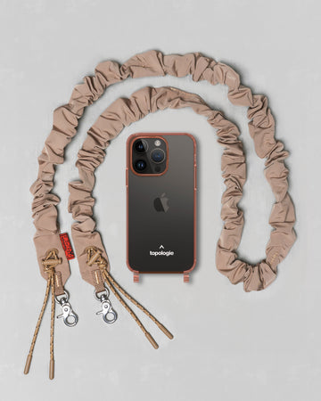 Verdon 手機殼 / 透色淡粉紅 / Bungee 繩索背帶 米色