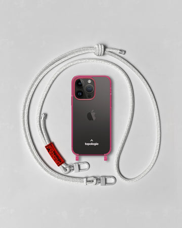 Verdon 手機殼 / 透色螢光粉紅 / 6.0mm 雪白混色圖案
