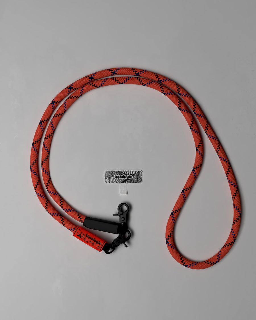 10mm Rope 繩索背帶 / 咖啡紅花紋 + 手機掛繩夾片