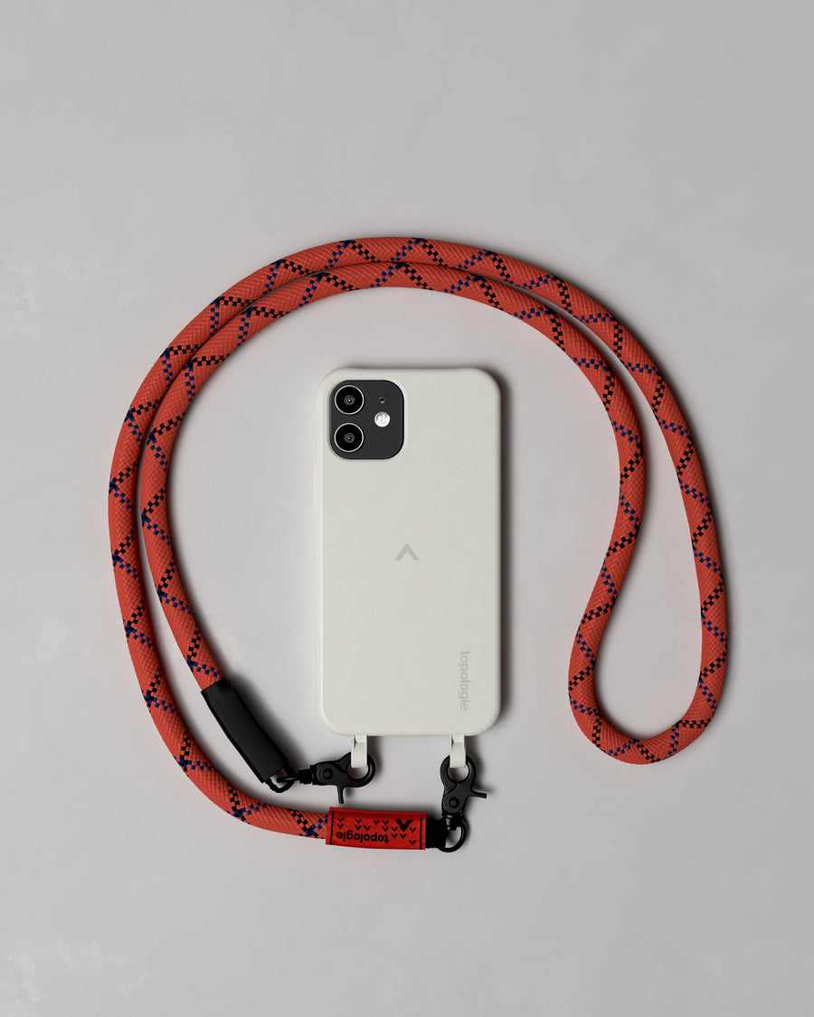 Dolomites 繩索背帶手機殼 / 月亮灰 / 10mm 咖啡紅花紋