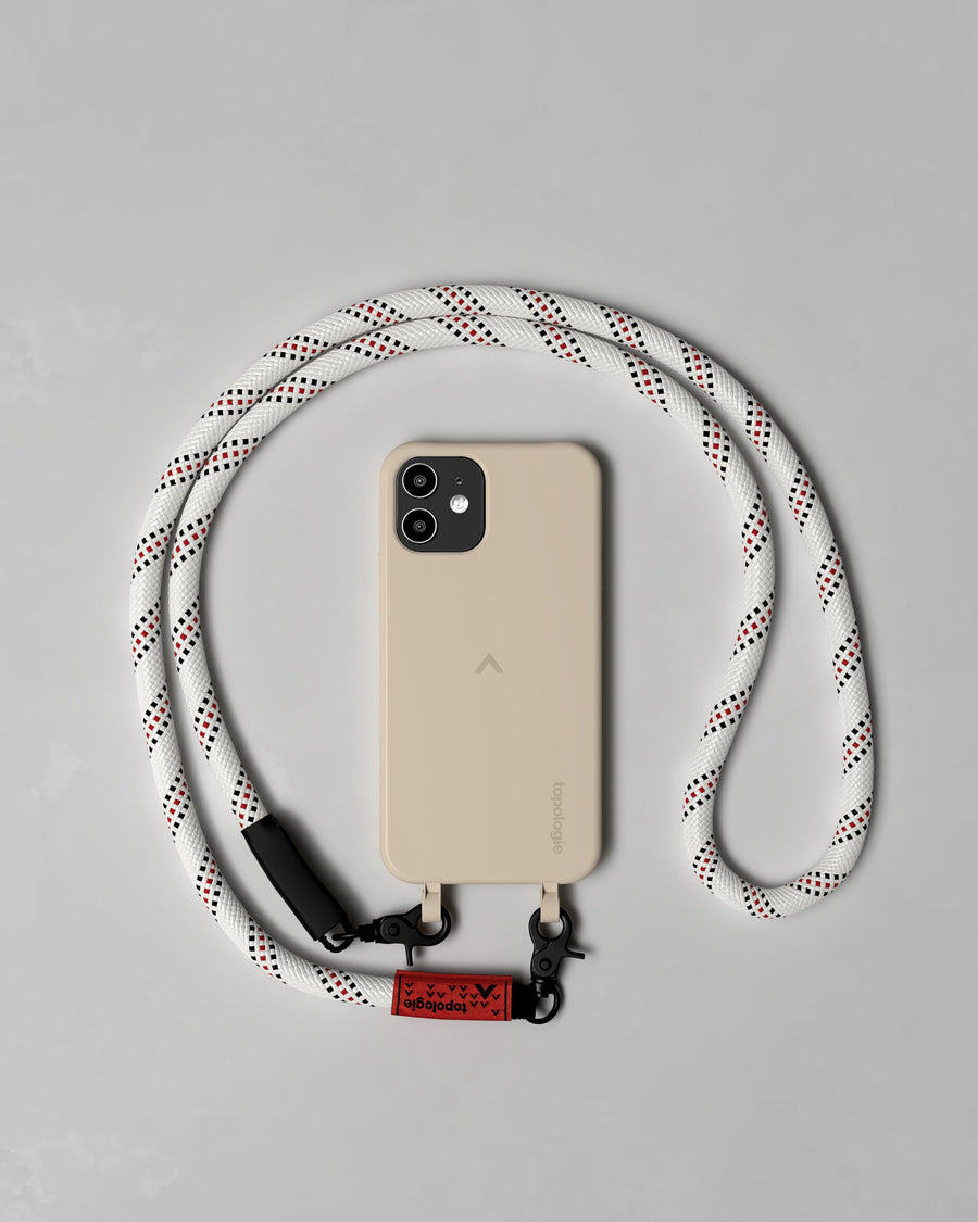 Dolomites 繩索背帶手機殼 / 沙色 / 10mm 白色圖案