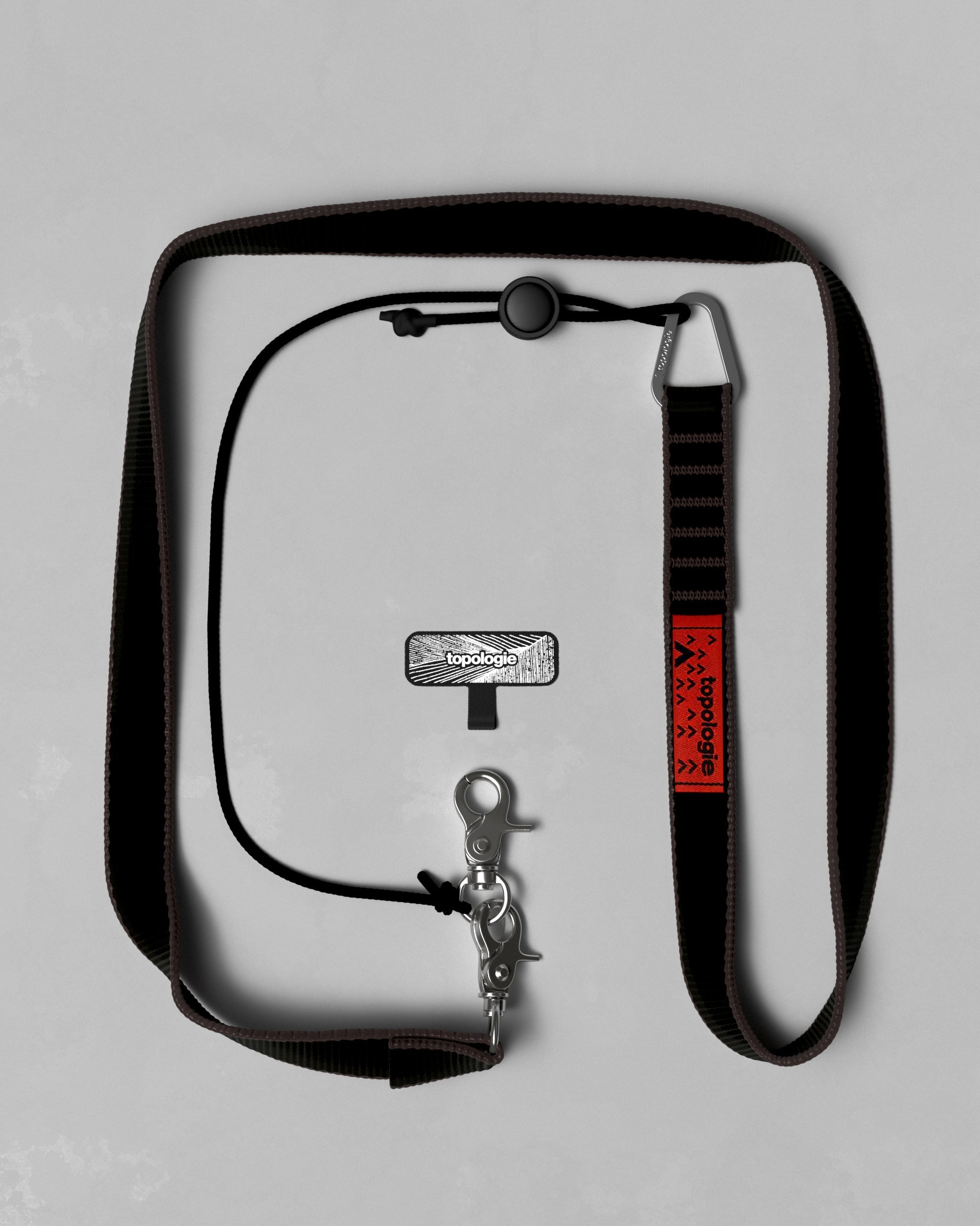 20mm Sling 繩索背帶 / 純黑 + 手機掛繩夾片