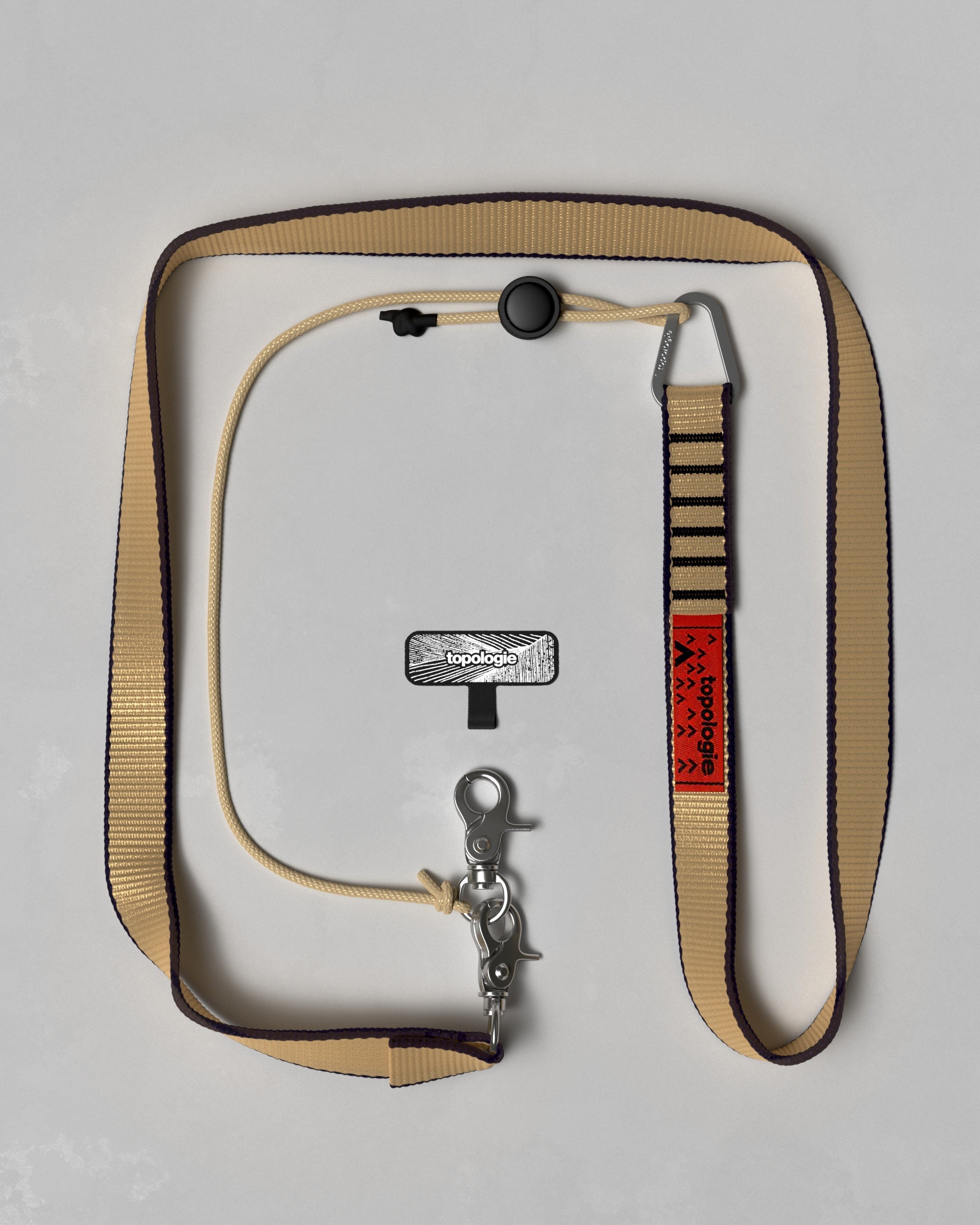 20mm Sling 繩索背帶 / 卡其 + 手機掛繩夾片