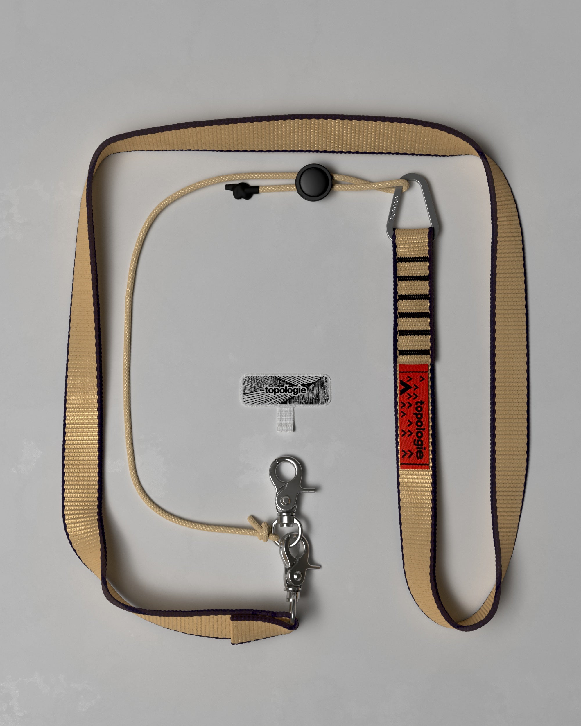 20mm Sling 繩索背帶 / 卡其 + 手機掛繩夾片