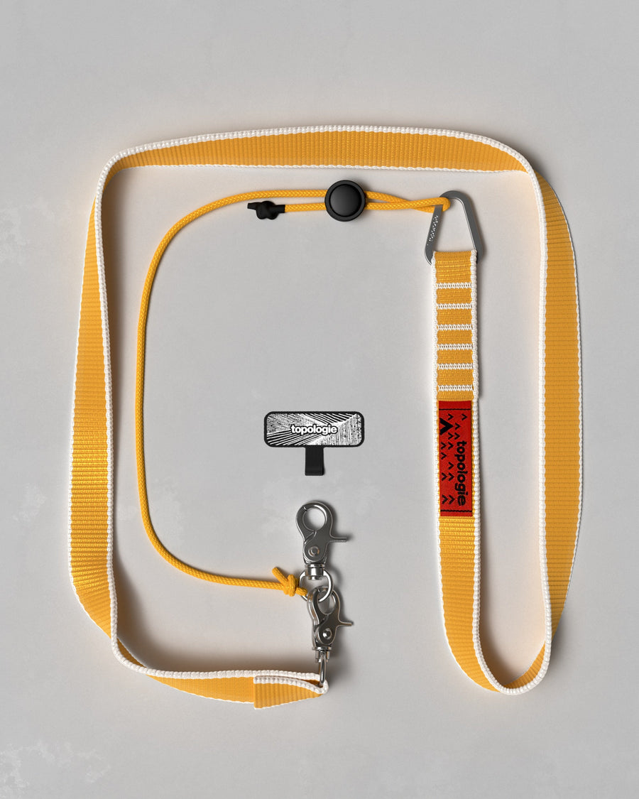 手機掛繩夾片 + 20mm Sling 繩索背帶 / 琥珀黃