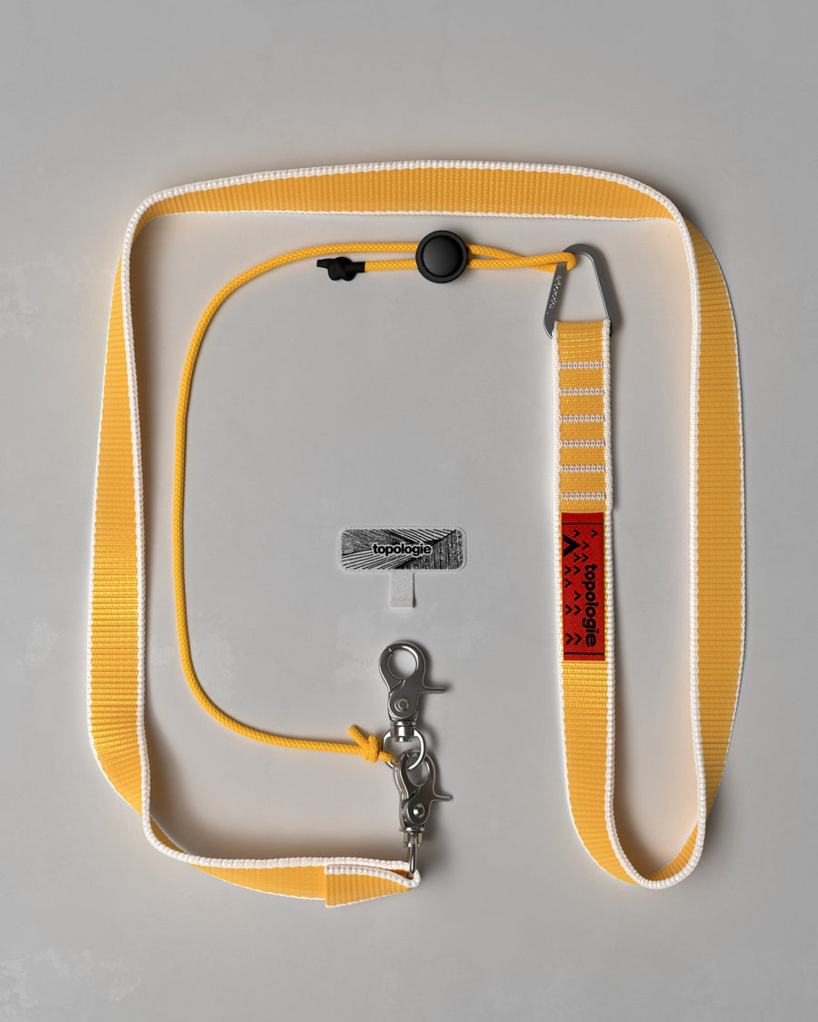 手機掛繩夾片 + 20mm Sling 繩索背帶 / 琥珀黃