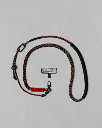 3.0mm Tricord 繩索背帶 / 橘黑圖案 + 手機掛繩夾片