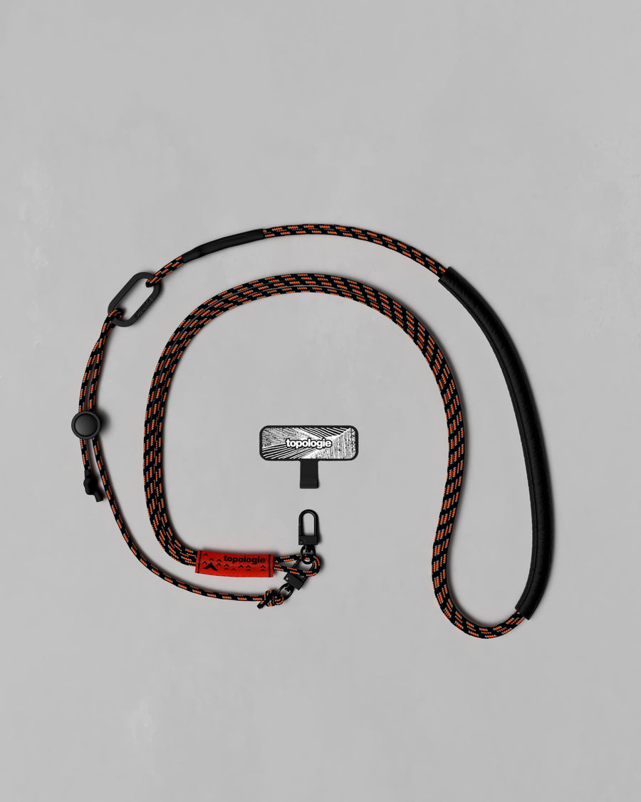 3.0mm Tricord 繩索背帶 / 橘黑圖案 + 手機掛繩夾片