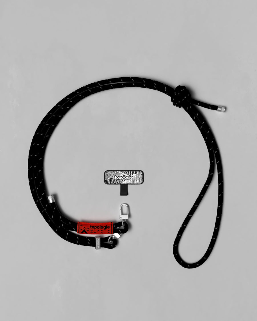 手機掛繩夾片 + 6.0mm Rope 繩索背帶 / 反光黑
