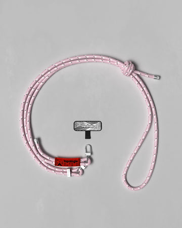 手機掛繩夾片 + 6.0mm Rope 繩索背帶 / 反光淺粉