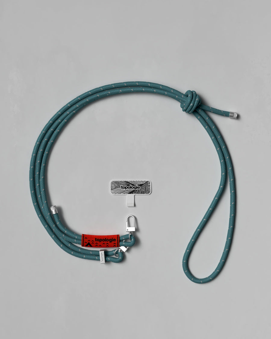 手機掛繩夾片 + 6.0mm Rope 繩索背帶 / 反光藍綠