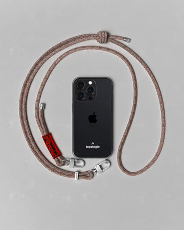Verdon 繩索背帶手機殼 / 透明 / 6.0mm 蜜桃粉混色圖案