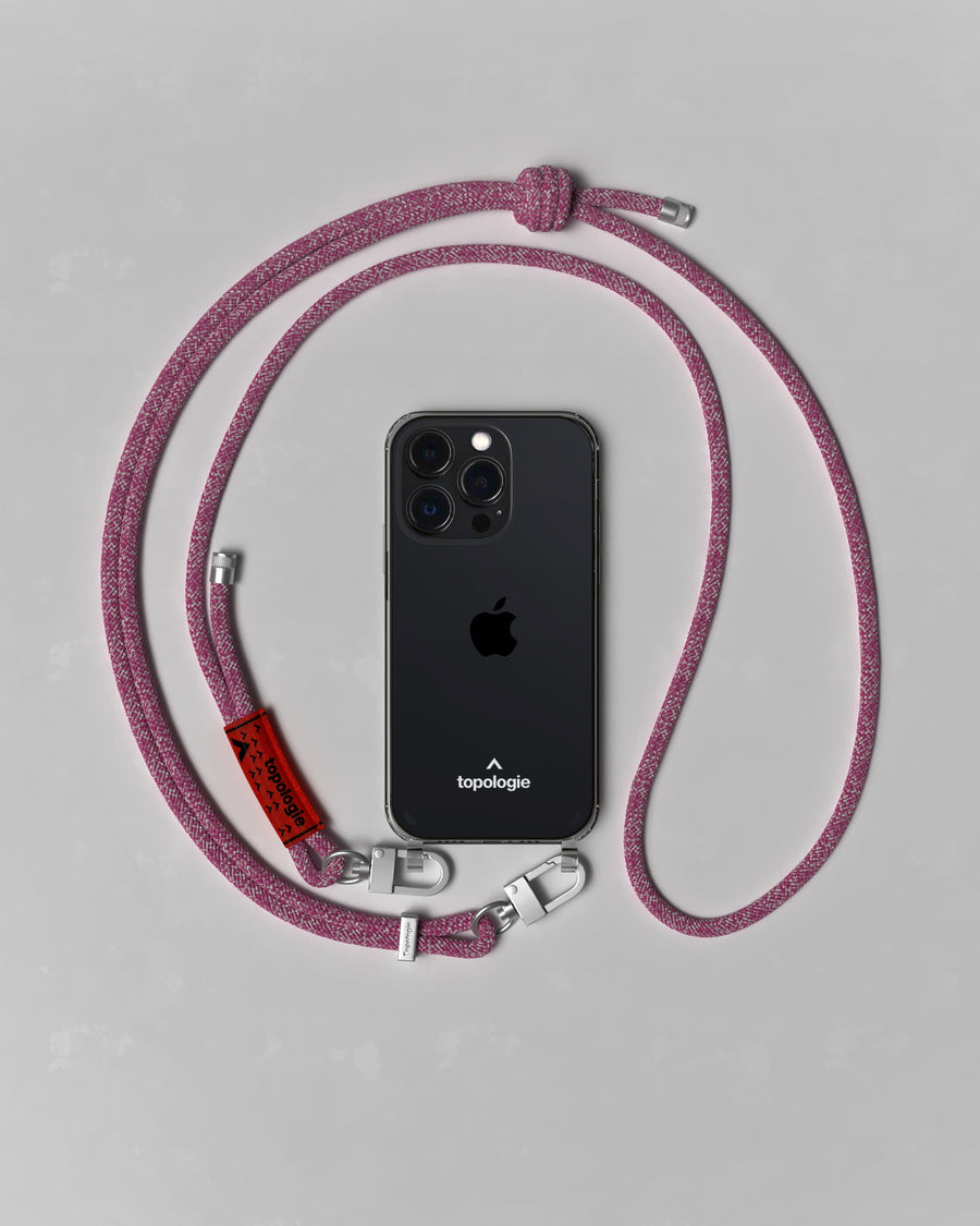 Verdon 繩索背帶手機殼 / 透明 / 6.0mm 木梅紅混色圖案