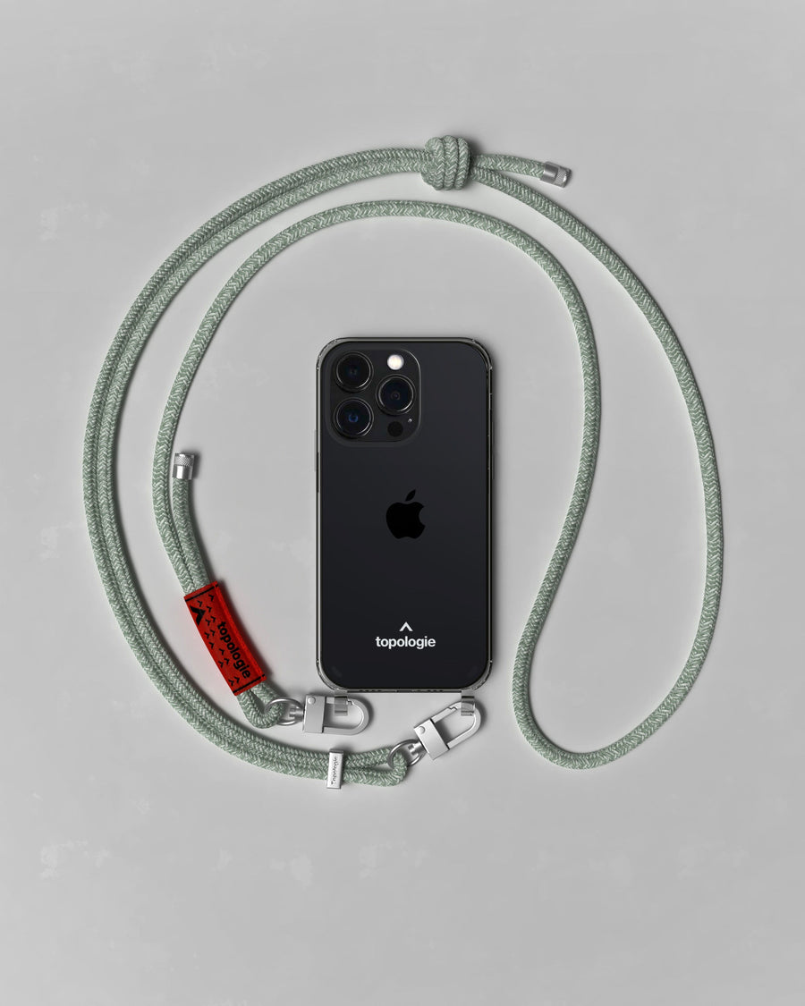 Verdon 繩索背帶手機殼 / 透明 / 6.0mm 鼠尾草綠混色圖案