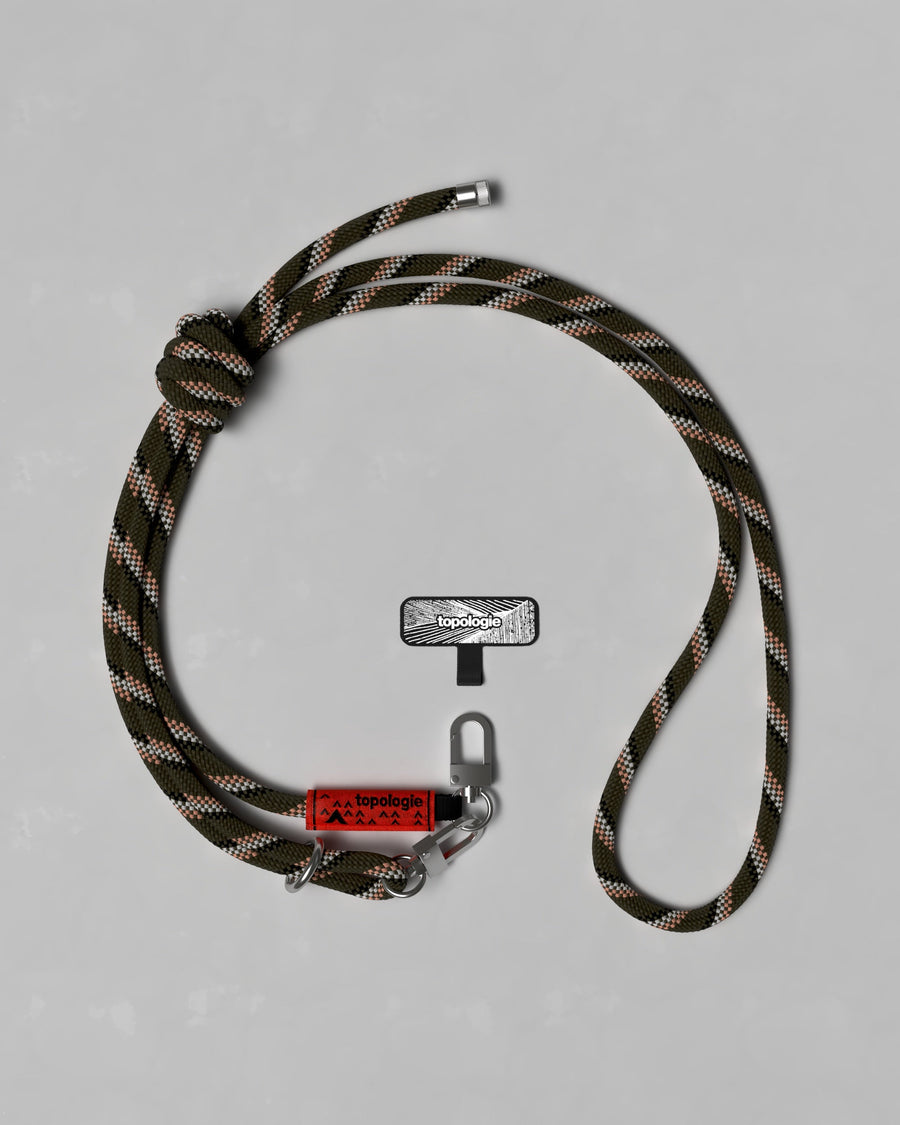8.0mm Rope 繩索背帶 / 軍綠圖案 + 手機掛繩夾片