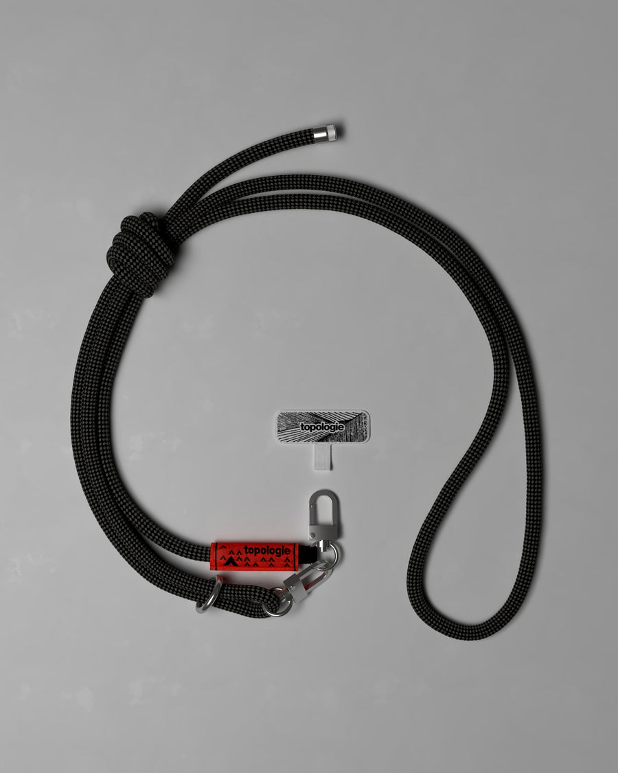 手機掛繩夾片 + 8.0mm Rope 繩索背帶 / 淺黑格紋