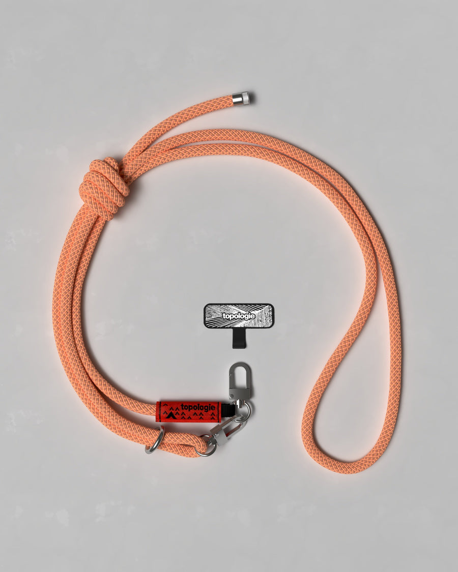 手機掛繩夾片 + 8.0mm Rope 繩索背帶 / 灰橘格紋