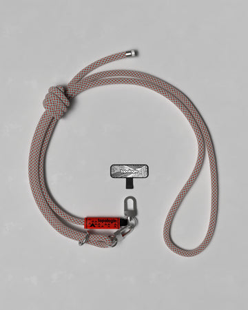 8.0mm Rope 繩索背帶 / 灰紅藍混色格紋 + 手機掛繩夾片