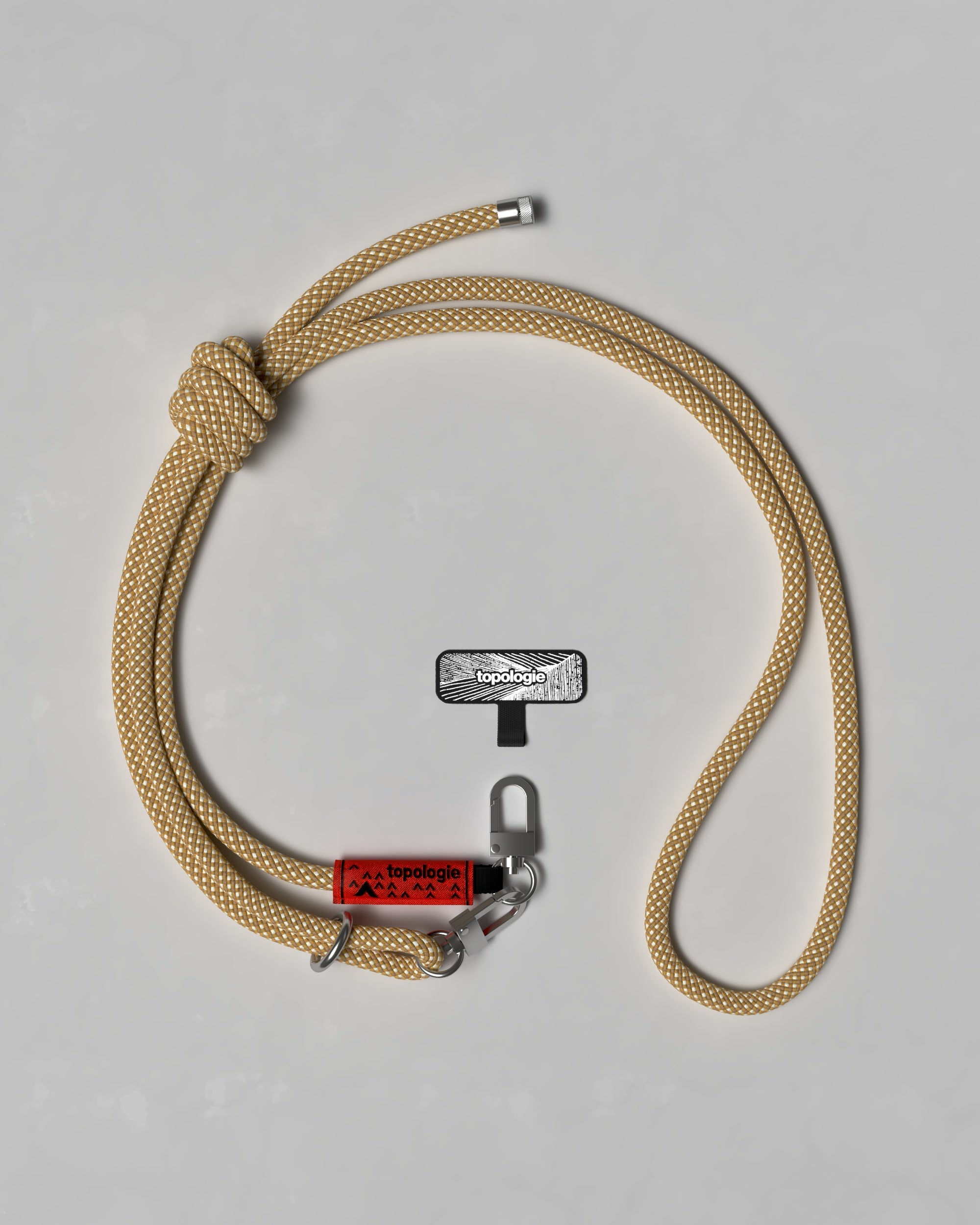 8.0mm Rope 繩索背帶 / 芥末黃格紋 + 手機掛繩夾片