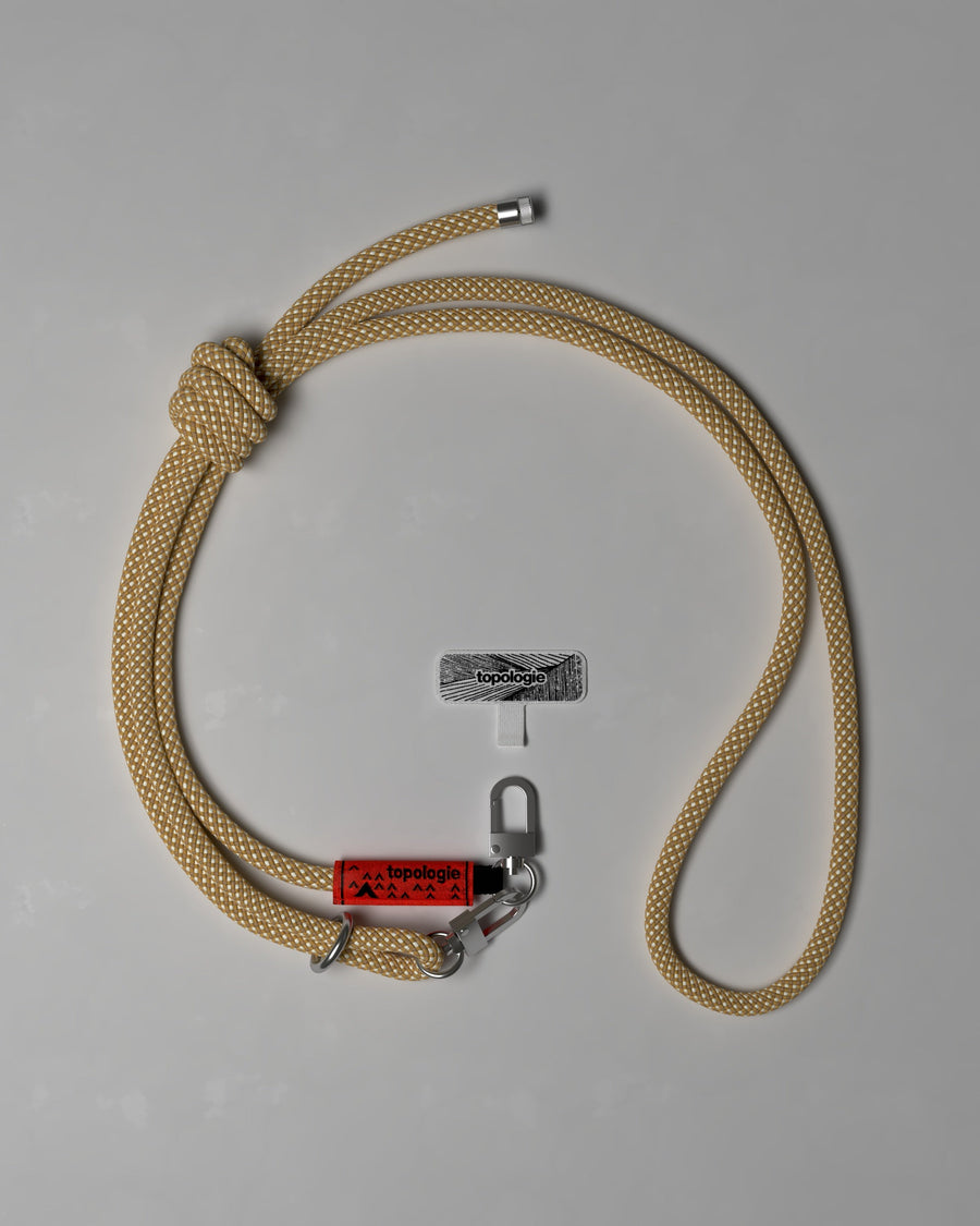 手機掛繩夾片 + 8.0mm Rope 繩索背帶 / 芥末黃格紋