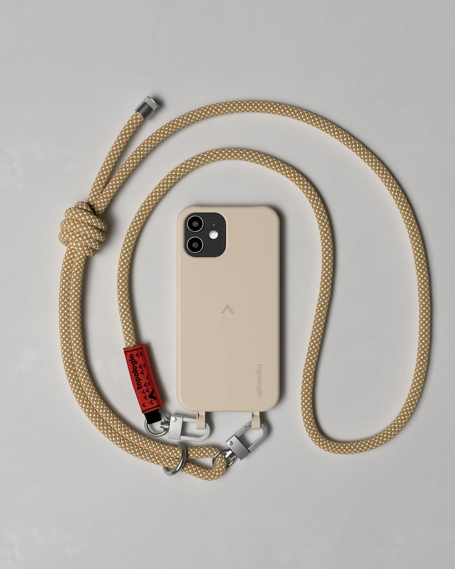 Dolomites 繩索背帶手機殼 / 沙色 / 8.0mm 芥末黃格紋