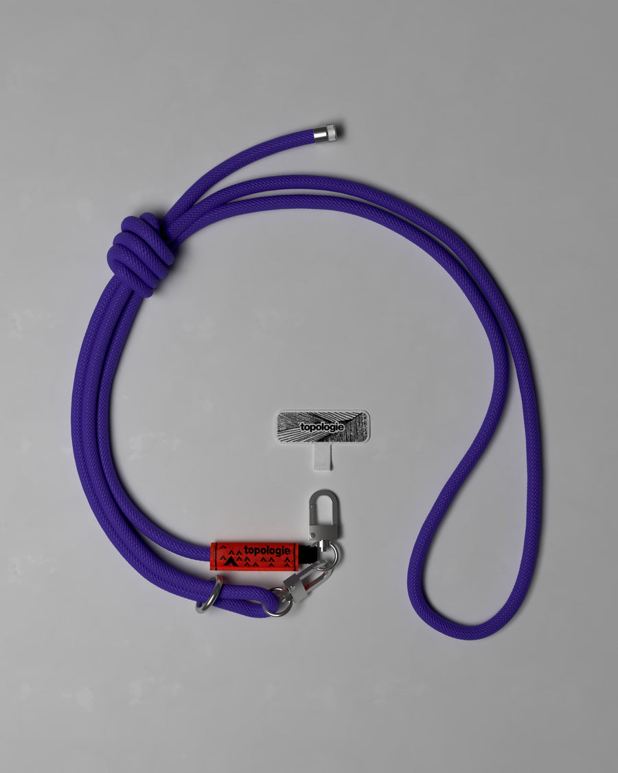 手機掛繩夾片 + 8.0mm Rope 繩索背帶 / 純紫