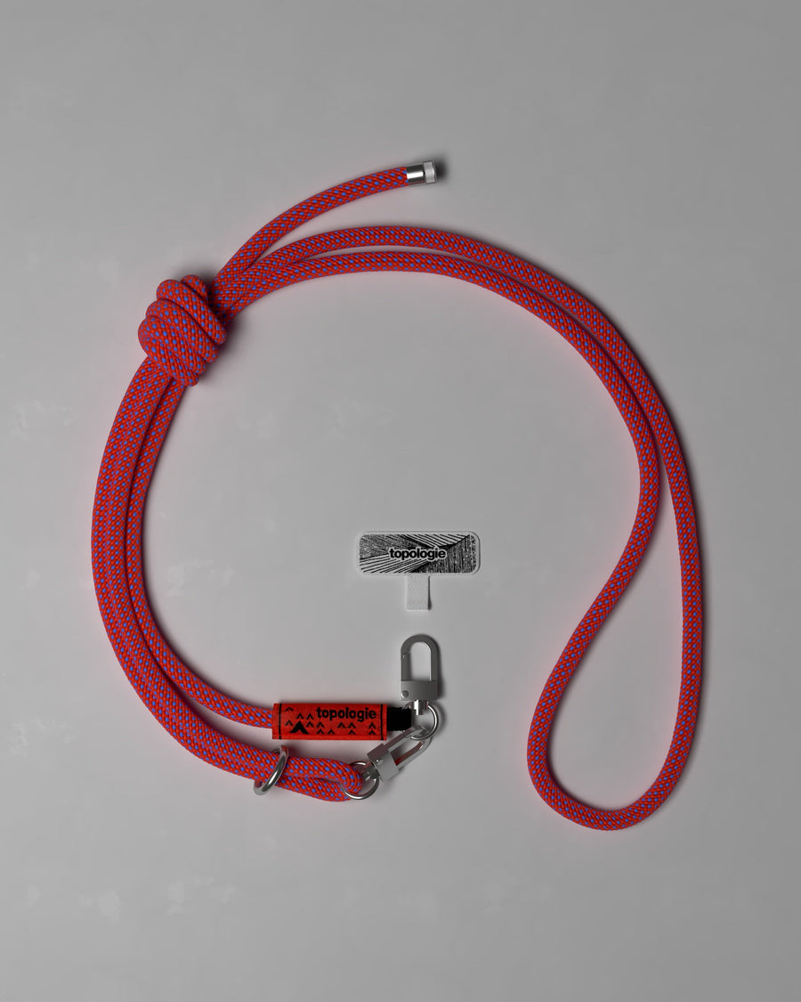8.0mm Rope 繩索背帶 / 紅藍混色格紋 + 手機掛繩夾片