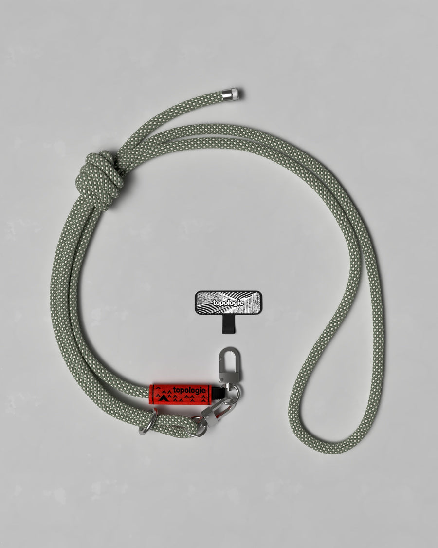 手機掛繩夾片 + 8.0mm Rope 繩索背帶 / 鼠尾草綠格紋