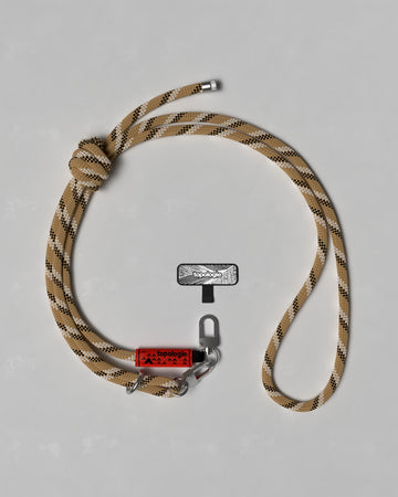手機掛繩夾片 + 8.0mm Rope 繩索背帶 / 沙色圖案