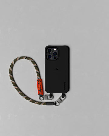 Dolomites 手機殼 / 黑 / 8.0mm 繩索腕帶 軍綠圖案