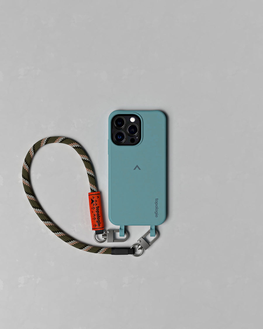 Dolomites 手機殼 / 藍綠 / 8.0mm 繩索腕帶 軍綠圖案