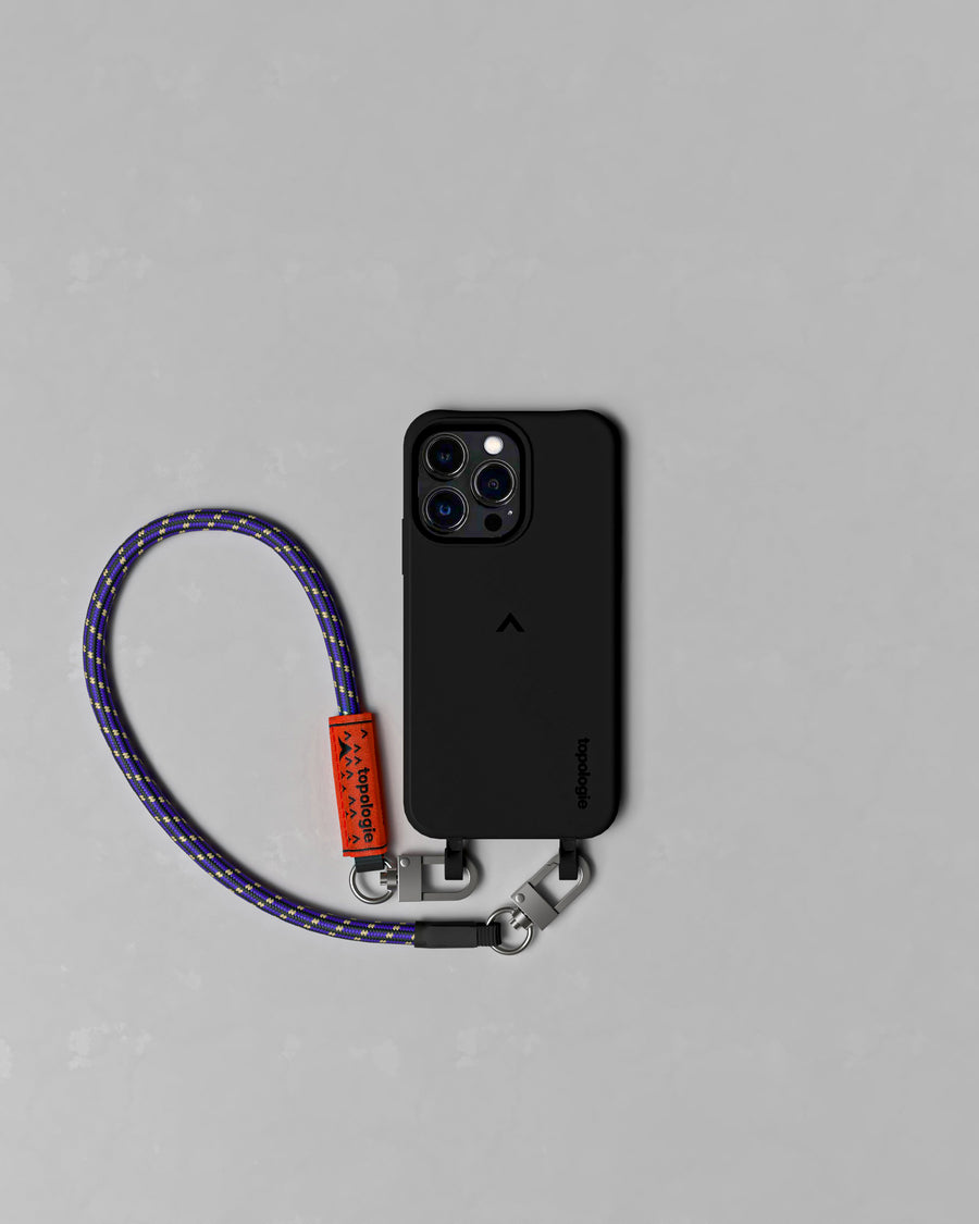 Dolomites 手機殼 / 黑 / 8.0mm 繩索腕帶 深紫圖案