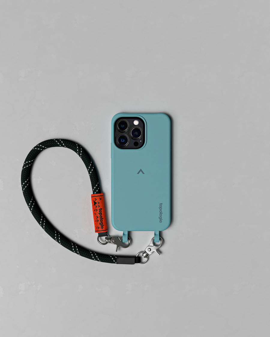 Dolomites 手機殼 / 藍綠 / 10mm 繩索腕帶 反光黑