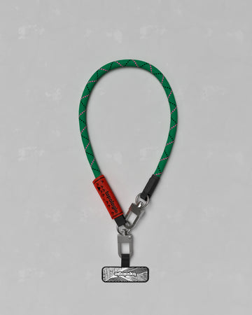 8.0mm 繩索腕帶 / 寶石綠混紅圖案 + 手機掛繩夾片