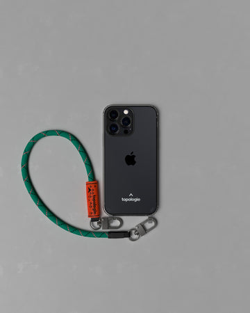 Verdon 手機殼 / 透明 /  8.0mm 繩索腕帶 寶石綠混紅圖案