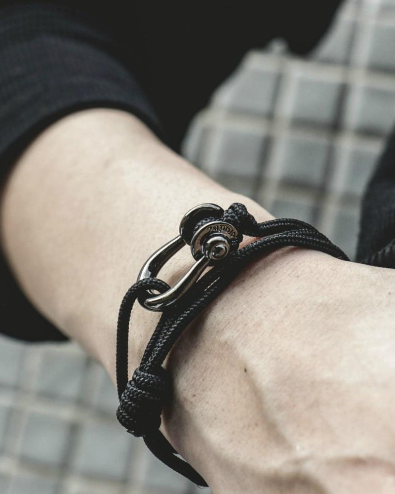 Kalymnos / Black Solid Chrome Bracelet