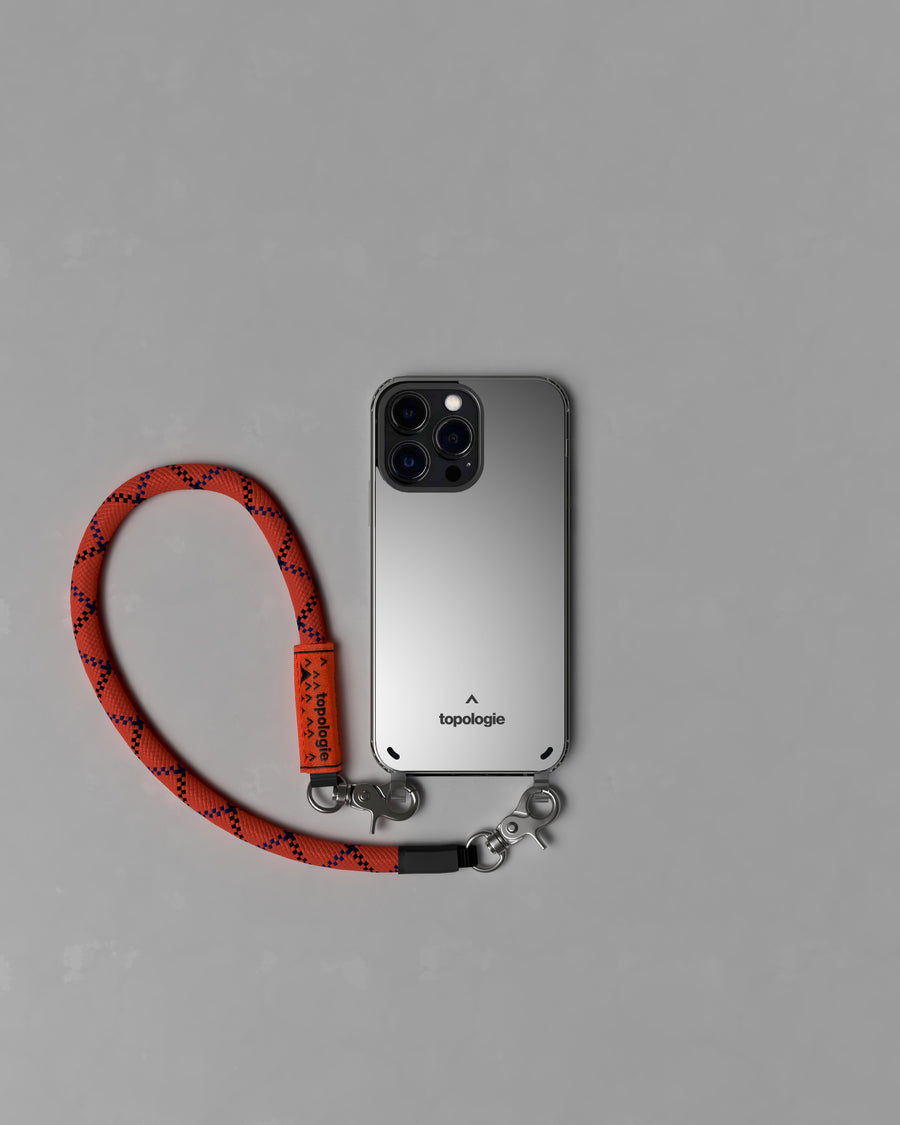 Verdon 手機殼 / 鏡面 / 10mm 繩索腕帶 咖啡紅花紋