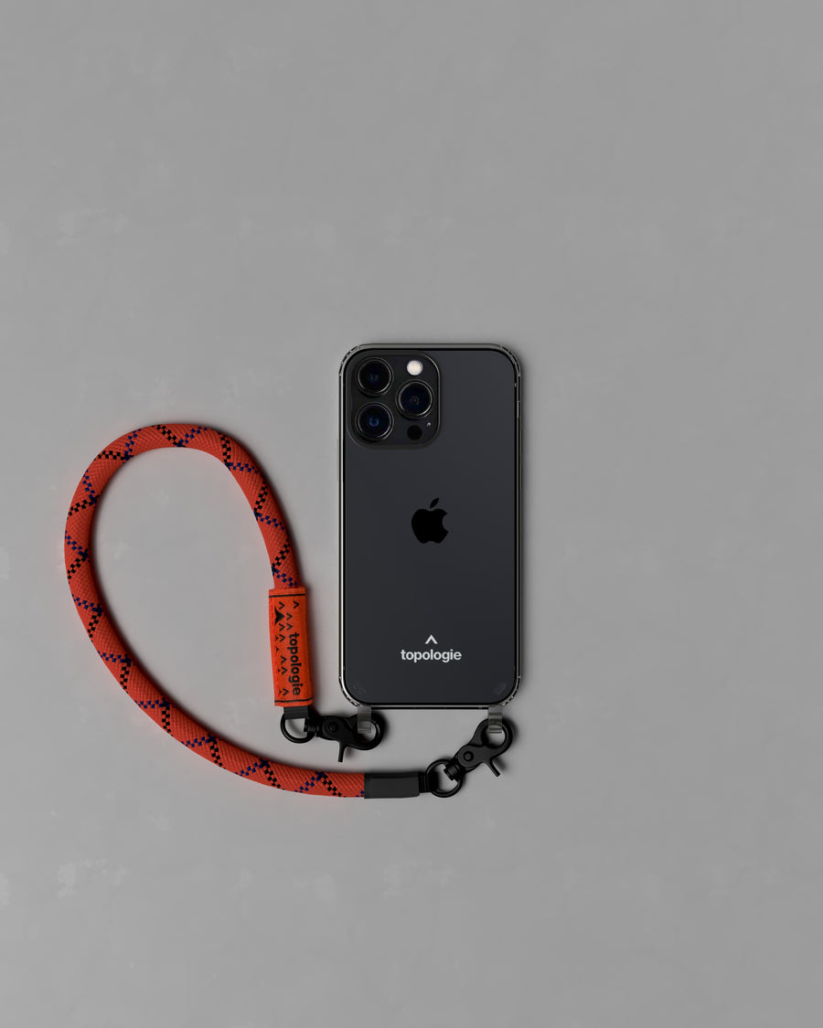 Verdon 手機殼 / 透明 / 10mm 繩索腕帶 咖啡紅花紋
