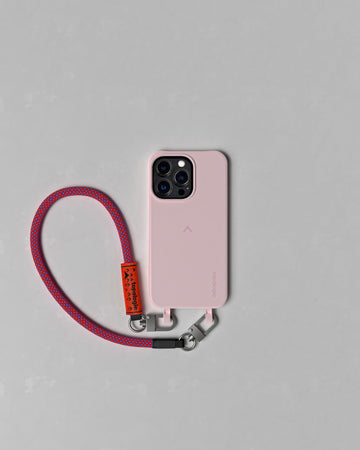 Dolomites 手機殼 / 淺粉 / 8.0mm 繩索腕帶 紅藍混色格紋