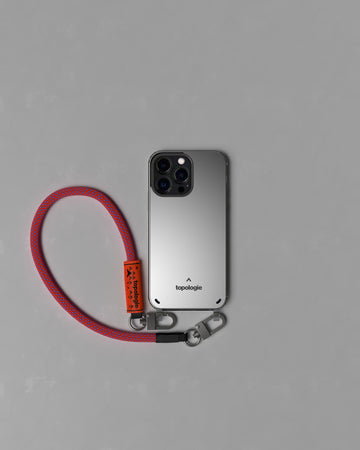 Verdon 手機殼 / 鏡面 / 8.0mm 繩索腕帶 紅藍混色格紋