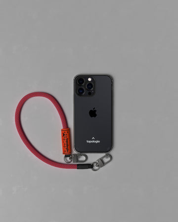 Verdon 手機殼 / 透明 / 8.0mm 繩索腕帶 紅藍混色格紋