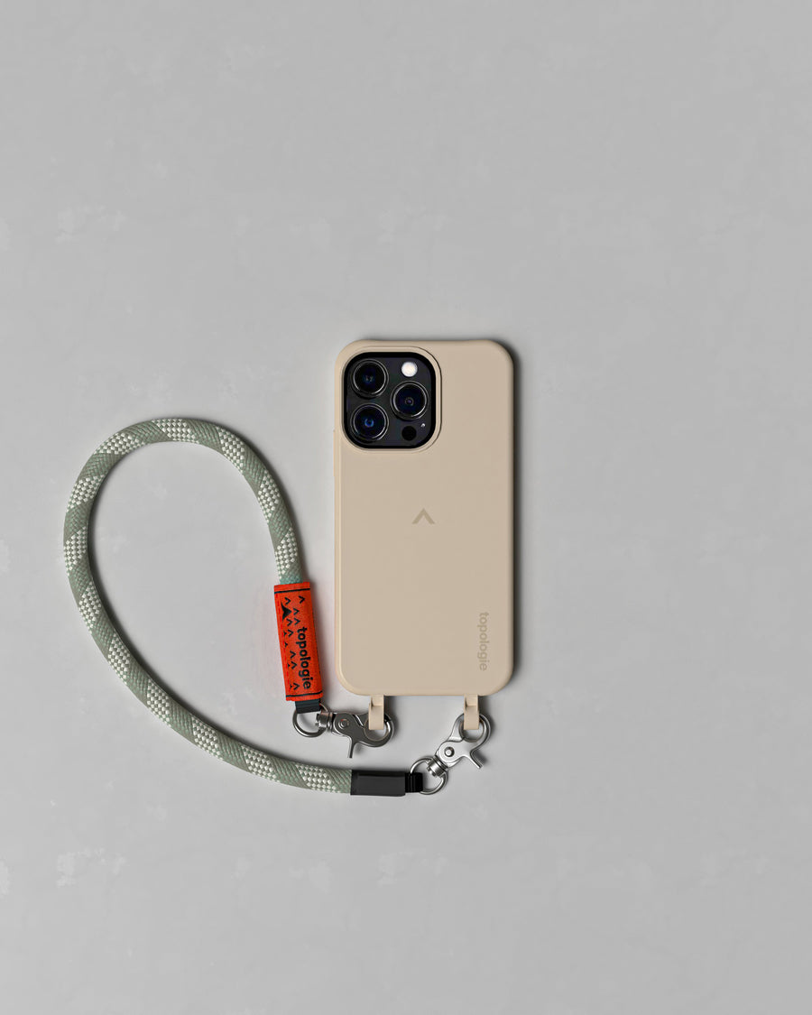 Dolomites 手機殼 / 沙色 / 10mm 繩索腕帶 鼠尾草綠圖案