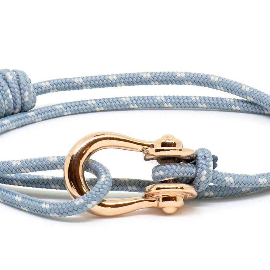 Kalymnos / Powder Blue Patterned Rose Gold Bracelet