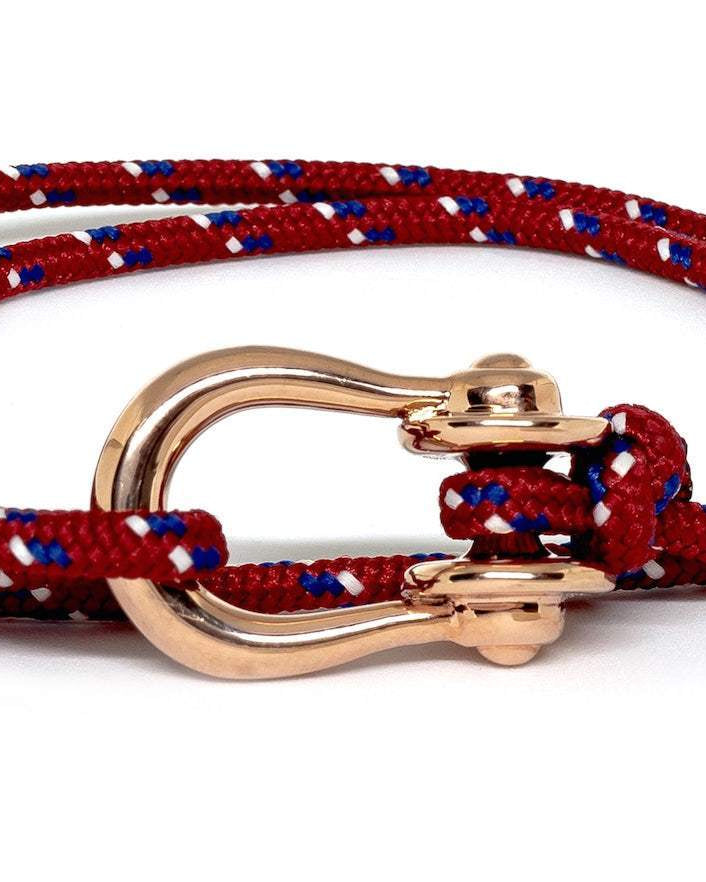 Kalymnos / Red Patterned Rose Gold Bracelet