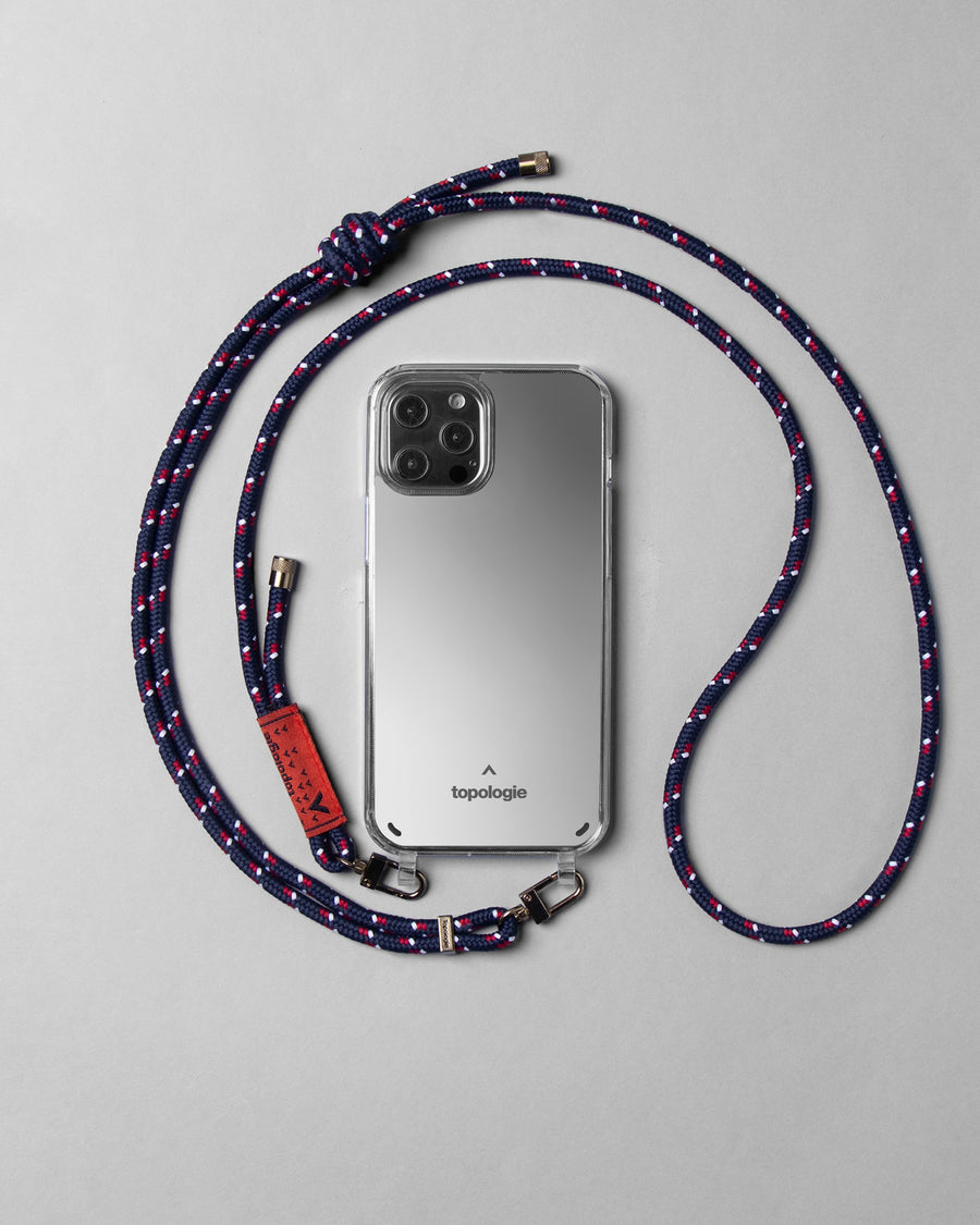 Verdon 繩索背帶手機殼 / 鏡面 / 6.0mm 海軍藍圖案