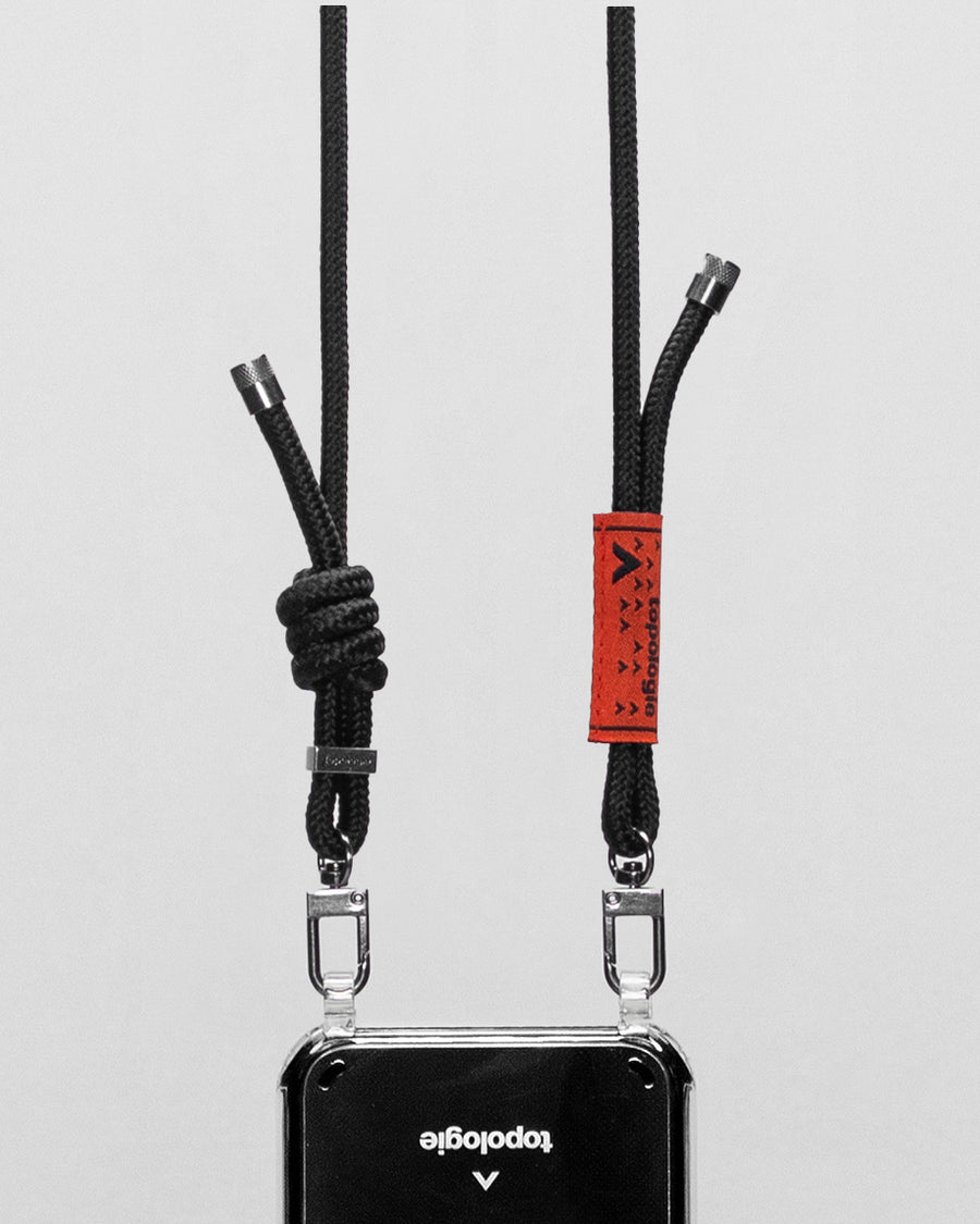 Verdon 繩索背帶手機殼 / 透明 / 6.0mm 純黑